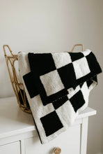 Load image into Gallery viewer, Black & Ivory Checkerboard | Plush Blanket