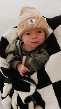 Load image into Gallery viewer, Black & Ivory Checkerboard | Plush Blanket