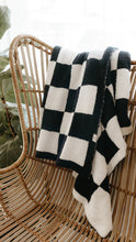 Load image into Gallery viewer, Black & Ivory Checkerboard | Plush Blanket