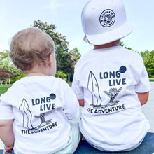 Load image into Gallery viewer, 100% ORGANIC COTTON LONG LIVE THE ADVENTURE TEE - WHITE