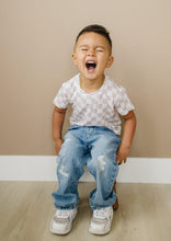 Load image into Gallery viewer, Neutral Checkered Bamboo Tee