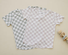 Load image into Gallery viewer, Neutral Checkered Bamboo Tee