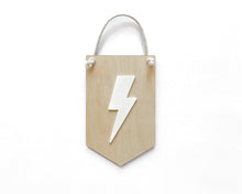 Load image into Gallery viewer, Lightning Bolt Hanging Sign