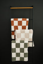 Load image into Gallery viewer, Rust Checkered Plush Blanket