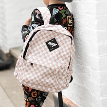 Load image into Gallery viewer, Mid-Size Tan Checkered Backpack
