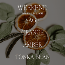 Load image into Gallery viewer, Weekend Soy Candle - Tinted Glass Jar - 12 oz
