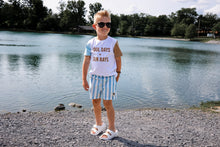 Load image into Gallery viewer, Cape Stripe Swim (Powder Blue)

