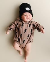 Load image into Gallery viewer, Hooded Bubble Romper  | Mocha Bolts
