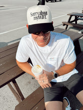 Load image into Gallery viewer, Sorry about my Husband / Wife Vintage Trucker Hat
