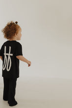 Load image into Gallery viewer, Toddler Short Sleeve Bamboo Lounge Set | Black ff Signature
