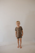 Load image into Gallery viewer, Bamboo Short Set | Brown &amp; Black Lightning Bolt

