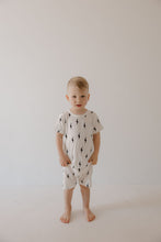 Load image into Gallery viewer, Bamboo Short Set | White &amp; Black Lightning Bolt
