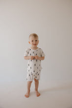 Load image into Gallery viewer, Bamboo Short Set | White &amp; Black Lightning Bolt
