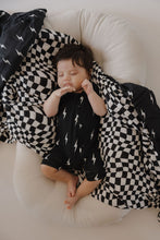Load image into Gallery viewer, Bamboo Zip Shortie | Midnight Lightning Bolt
