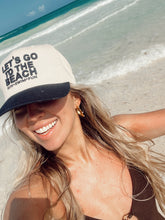 Load image into Gallery viewer, Let&#39;s Go To The Beach - Navy Vintage Trucker Hat
