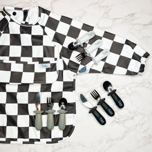 Load image into Gallery viewer, BLACKOUT Collection Silicone &amp; Stainless Steel Toddler Utensil Set
