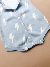 Load image into Gallery viewer, Sleeveless Knit Romper - Blue Bolt
