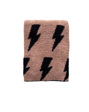 Load image into Gallery viewer, Lightning Bolt Fuzzy Blanket | Mocha
