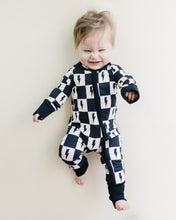 Load image into Gallery viewer, Bamboo Zip Romper | Checks &amp; Bolts
