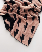 Load image into Gallery viewer, Lightning Bolt Fuzzy Blanket | Mocha
