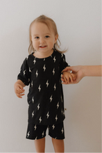 Load image into Gallery viewer, Bamboo Short Set | Midnight Lightning Bolt
