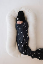 Load image into Gallery viewer, Muslin Swaddle | Midnight Lightning Bolt
