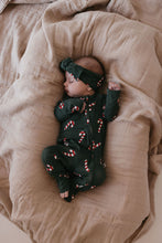 Load image into Gallery viewer, Bamboo Zip Pajamas | Candy Cane Lane
