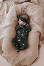 Load image into Gallery viewer, Bamboo Zip Pajamas | Candy Cane Lane
