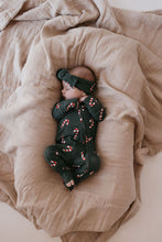 Load image into Gallery viewer, Bamboo Zip Pajamas | Candy Cane Lane
