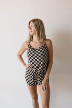 Load image into Gallery viewer, Women&#39;s Bamboo Cami Set | Black Checkerboard
