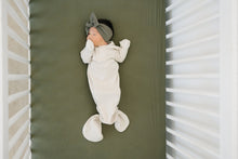 Load image into Gallery viewer, Olive Bamboo Stretch Crib Sheet
