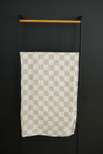 Load image into Gallery viewer, Taupe Checkered Muslin Swaddle Blanket
