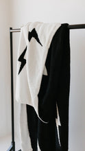 Load image into Gallery viewer, Black &amp; White Lightning Bolt | Plush Blanket

