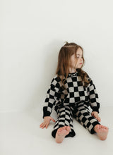 Load image into Gallery viewer, Knit Pant Set | Black Checkerboard
