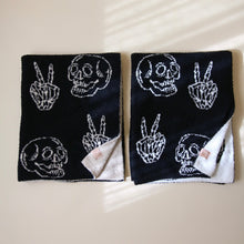 Load image into Gallery viewer, Skull &amp; Peace Signs | Plush Blanket
