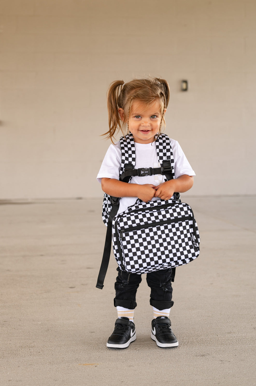 Black Checkered Lunch Box