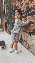 Load image into Gallery viewer, Grey Acid Wash Sweat Shorts
