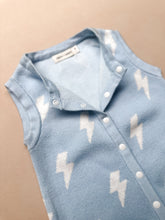 Load image into Gallery viewer, Sleeveless Knit Romper - Blue Bolt
