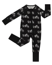 Load image into Gallery viewer, Bamboo Zip Romper | Born to Ride Black
