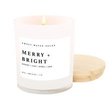 Load image into Gallery viewer, Merry + Bright Soy Candle - White Jar - 11 oz
