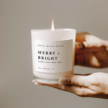 Load image into Gallery viewer, Merry + Bright Soy Candle - White Jar - 11 oz
