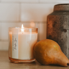 Load image into Gallery viewer, Pumpkin Spice Soy Candle - Tinted Glass Jar - 12 oz
