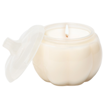 Load image into Gallery viewer, Warm and Cozy Soy Candle - White Translucent Glass Pumpkin Jar - 20 oz
