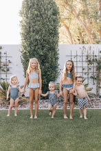 Load image into Gallery viewer, Wavy Checkered Swim Shorts
