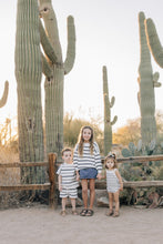 Load image into Gallery viewer, Sage Stripe Knit Bubble Romper
