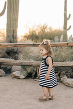 Load image into Gallery viewer, Navy Stripe Knit Tank Dress
