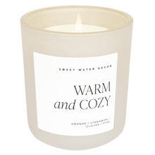 Load image into Gallery viewer, Warm and Cozy Soy Candle - Tan Matte Jar - 15 oz
