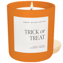 Load image into Gallery viewer, Trick or Treat Soy Candle - Orange Matte Jar - 15 oz

