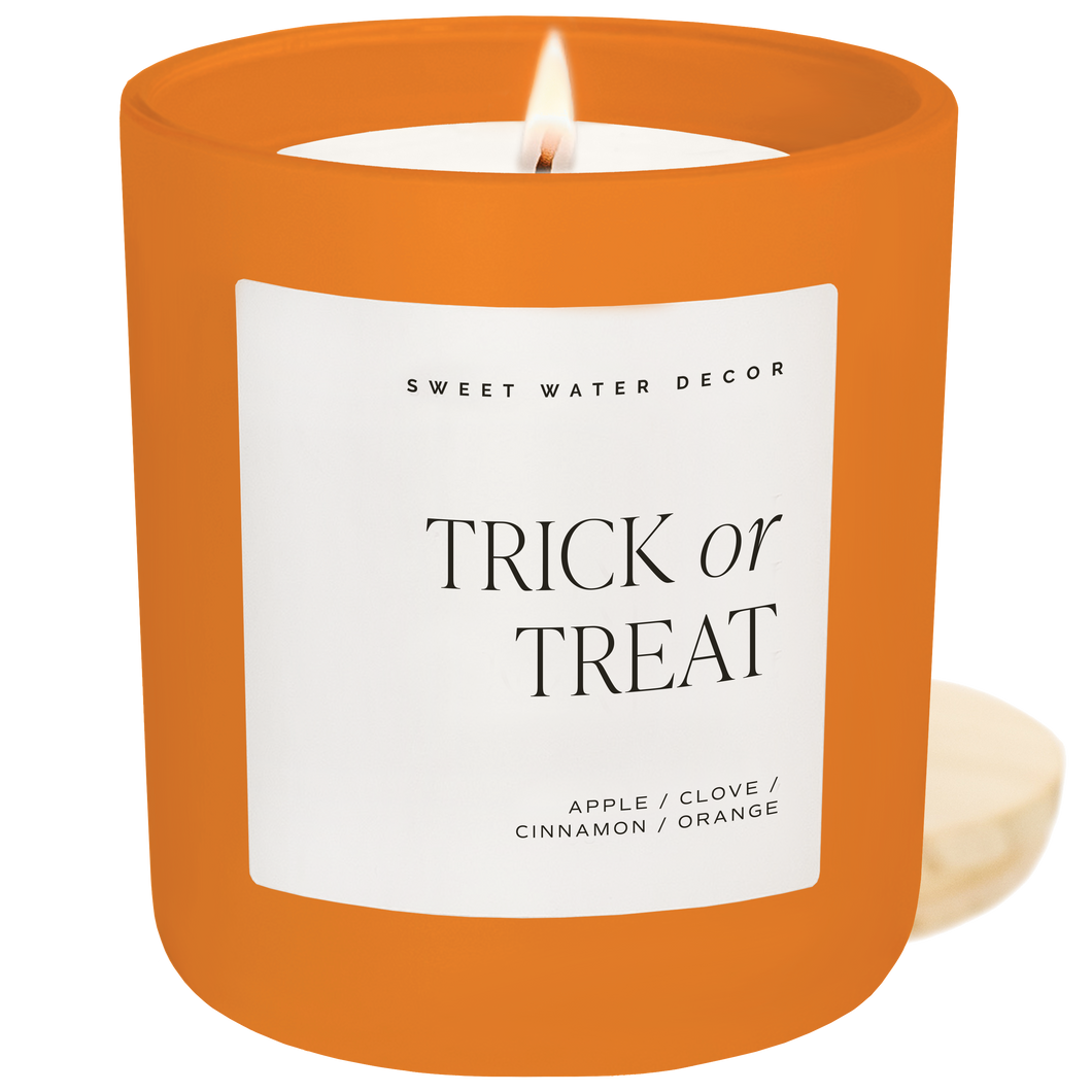 Trick or Treat Soy Candle - Orange Matte Jar - 15 oz