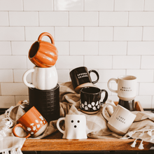 Load image into Gallery viewer, Ghosts 14oz. Black Stoneware Coffee Mug
